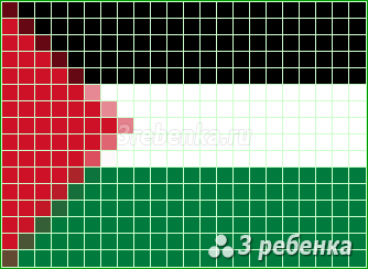 Схема фенечки прямым плетением Палестина