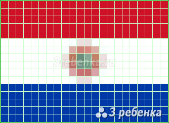 Схема фенечки прямым плетением Парагвай