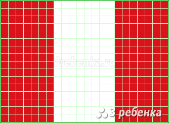 Схема фенечки прямым плетением Перу
