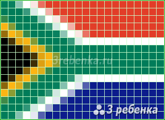 Схема фенечки прямым плетением Южная Африка
