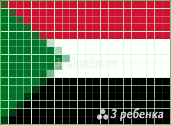 Схема фенечки прямым плетением Судан