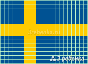 Схема фенечки прямым плетением Швеция