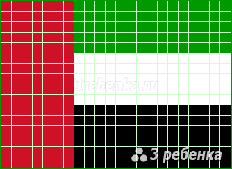 Схема фенечки прямым плетением Объединенные Арабские Эмираты