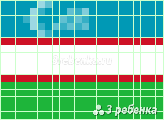 Схема фенечки прямым плетением Узбекистан