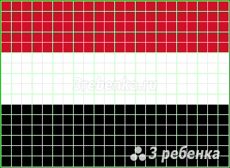 Схема фенечки прямым плетением Йемен