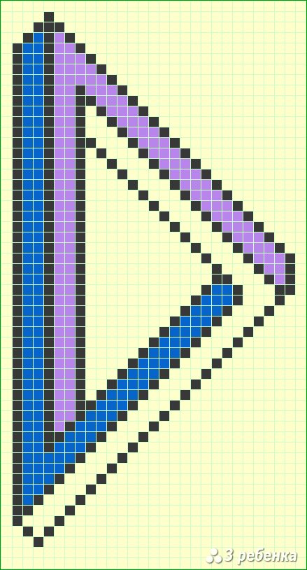 Схема фенечки прямым плетением 20314