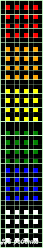 Схема фенечки прямым плетением 21392