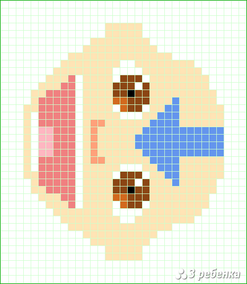 Схема фенечки прямым плетением 21775