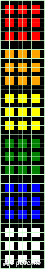 Схема фенечки прямым плетением 21728