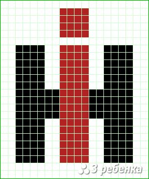 Схема фенечки прямым плетением 22546