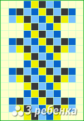 Схема фенечки прямым плетением 22557
