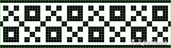 Схема фенечки прямым плетением 23326