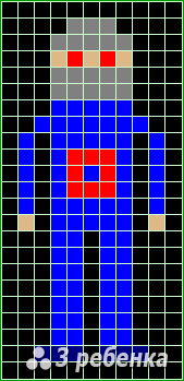 Схема фенечки прямым плетением 23321