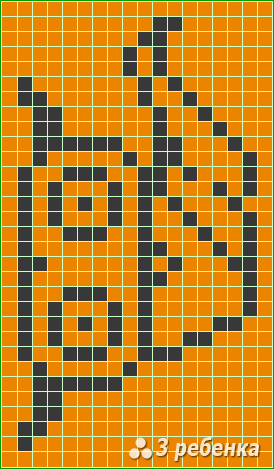 Схема фенечки прямым плетением 23351