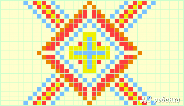 Схема фенечки прямым плетением 23447