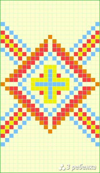 Схема фенечки прямым плетением 23447