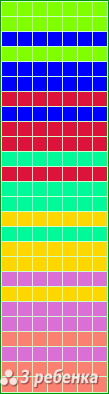 Схема фенечки прямым плетением 23482