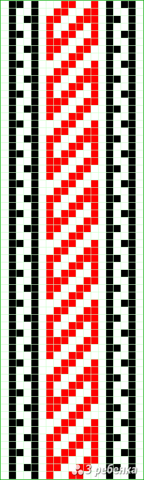 Схема фенечки прямым плетением 24957
