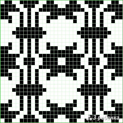 Схема фенечки прямым плетением 24845