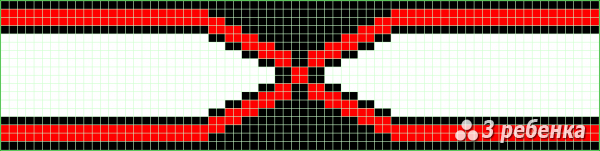 Схема фенечки прямым плетением 25929