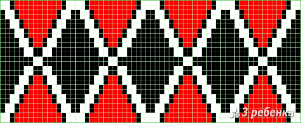 Схема фенечки прямым плетением 25919