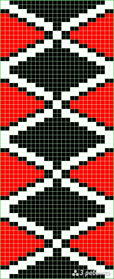 Схема фенечки прямым плетением 25919