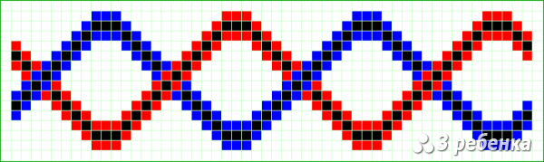 Схема фенечки прямым плетением 25834