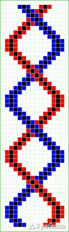 Схема фенечки прямым плетением 25834