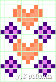 Схема фенечки прямым плетением 25796