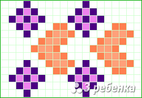 Схема фенечки прямым плетением 25796