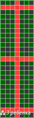 Схема фенечки прямым плетением 25854
