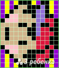 Схема фенечки прямым плетением 25781