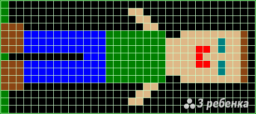 Схема фенечки прямым плетением 26564