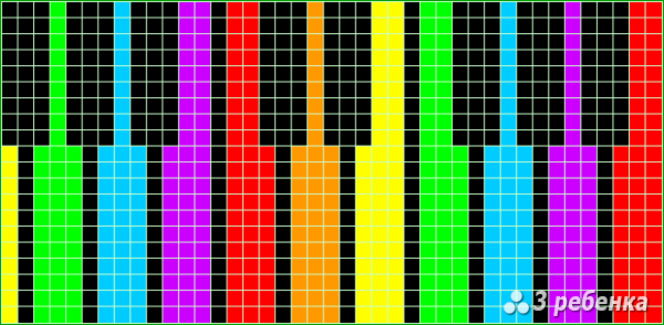 Схема фенечки прямым плетением 27230