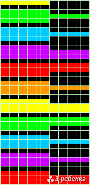 Схема фенечки прямым плетением 27230