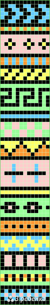 Схема фенечки прямым плетением 26810