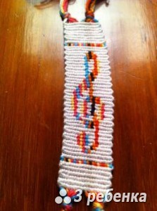Схема фенечки прямым плетением 27315