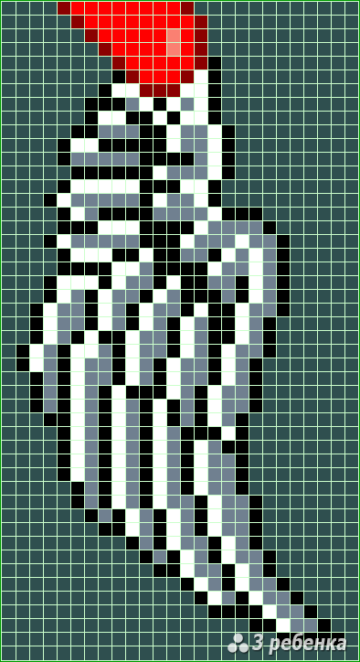 Схема фенечки прямым плетением 28346