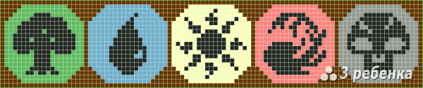 Схема фенечки прямым плетением 28127