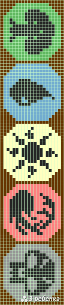 Схема фенечки прямым плетением 28127