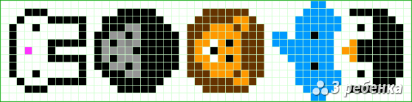 Схема фенечки прямым плетением 28317