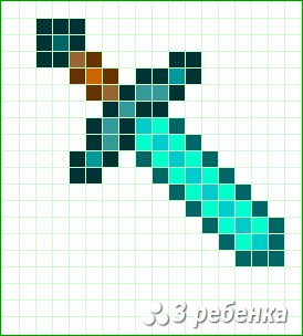 Схема фенечки прямым плетением 28229