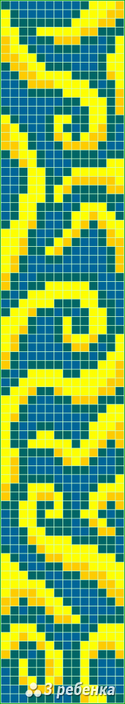 Схема фенечки прямым плетением 28490