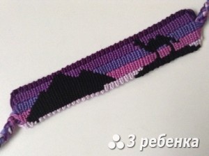 Схема фенечки прямым плетением 28840