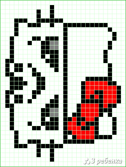 Схема фенечки прямым плетением 28762