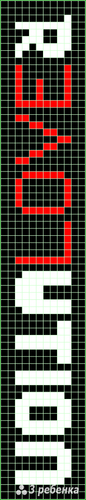 Схема фенечки прямым плетением 28768