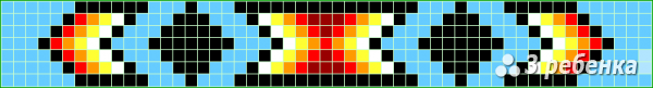 Схема фенечки прямым плетением 28699