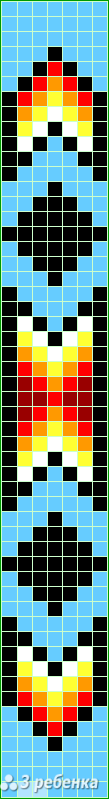 Схема фенечки прямым плетением 28699