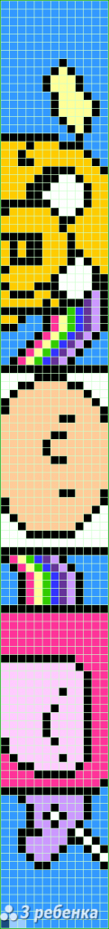 Схема фенечки прямым плетением 28572