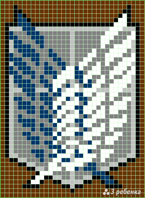 Схема фенечки прямым плетением 28796